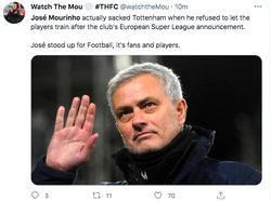 Dipecat Tottenham, Netizen Bilang Mourinho Pahlawan