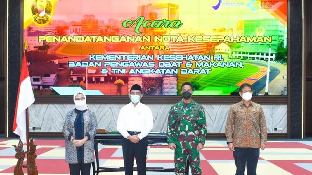 Menkes, Kasad dan Kepala BPOM Tandatangani Nota Kesepahaman Penelitian