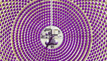 Germasolar Farm di Seville, Spanyol. Pembangkit listrik tenaga surya ini punya desain melingkar yang cantik. Didanai oleh Komisi Eropa, Germasolar Farm  memiliki kemampuan luar biasa untuk menghasilkan listrik selama 15 jam dan secara otomatis dapat menyesuaikan kapasitasnya untuk dampak lingkungan yang optimal. Foto: via Euronews