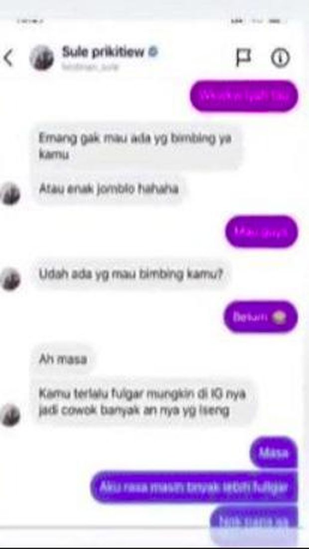 Tisya Erni ungkap isi direct messsage Sule