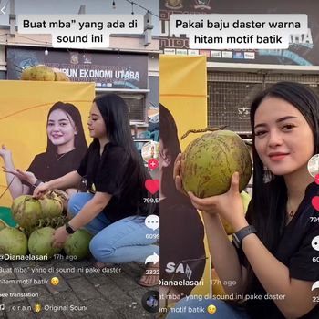Viral penjual es kelapa cantik di Samarinda bikin salfok.