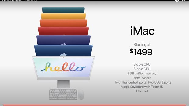 Apple iMac yang dirilis di acara Spring Loaded 2021