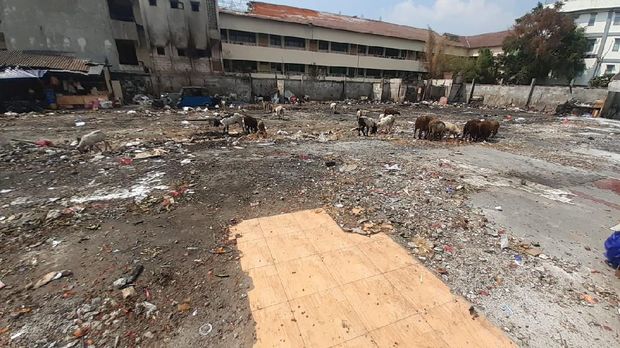 Puing-puing kebakaran Pasar Kambing Tanah Abang telah dibersihkan.