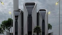 Masjid Syeikh Ajlin di Gaza, Palestina. Masjid ini ramai di media sosial karena desainnya yang mirip bentuk PlayStation 5 (PS5). Istimewa
