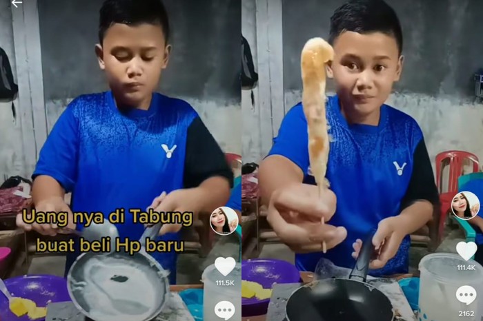 Kisah bocah jualan cilung demi bisa membeli HP baru dari uang hasil berjualan.
