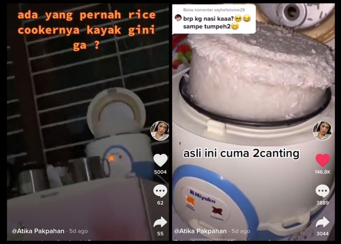 Kocak! Netizen Kaget Lihat Beras yang Dimasaknya Jadi Satu Rice Cooker Penuh Kocak! Netizen Kaget Lihat Beras yang Dimasaknya Jadi Satu Rice Cooker Penuh