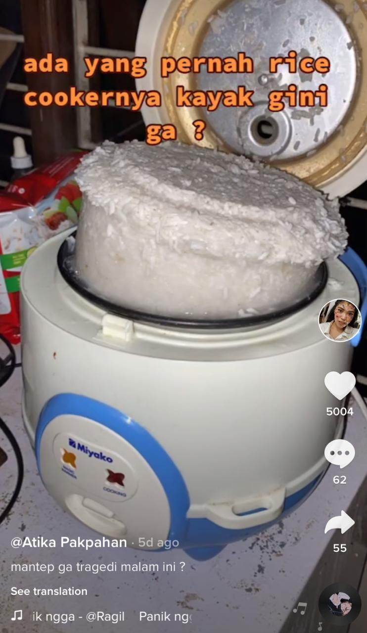 Kocak! Netizen Kaget Lihat Beras yang Dimasaknya Jadi Satu Rice Cooker Penuh
