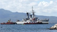 Sejak KRI Nanggala 402 dinyatakan hilang kontak saat menggelar latihan penembakan rudal di laut utara Bali, sebanyak lima KRI mulai disiagakan di Pelabuhan Tanjung Wangi dan Pangkalan TNI AL Banyuwangi. ANTARA FOTO/Budi Candra Setya  