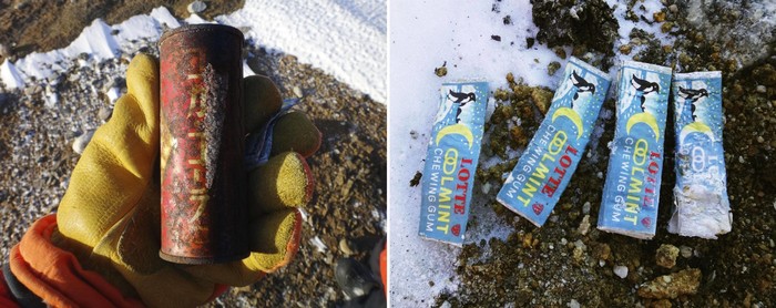 Sampah kaleng soda Jepang di Antartika