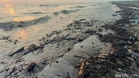 Tumpahan minyak itu terlihat di bibir pantai sejak Rabu (21/4/2021) sekitar pukul 20.00 WIB.