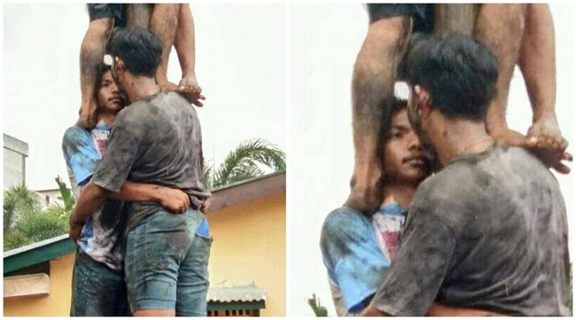 Mas-masnya jadi auto salting kan karena ditatap gitu. Romantis nggak yang satu ini? Foto: Instagram/@ngumpulreceh