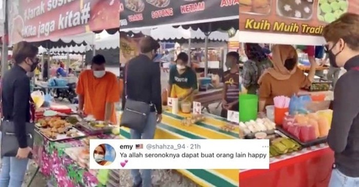 Keren! Pemuda Ini Borong Makanan Penjual Takjil untuk Dibagikan