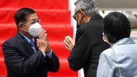 Setelah itu, pimpinan Junta Militer Myanmar ini langsung bergerak ke lokasi KTT ASEAN di Kebayoran Baru, Jakarta Selatan. (Rusman/Biro Pers Sekretariat Presiden)