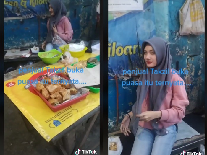 Penjual takjil cantik Salut! Perempuan Cantik Ini Tak Gengsi Bantu Ibunya Jualan Takjil