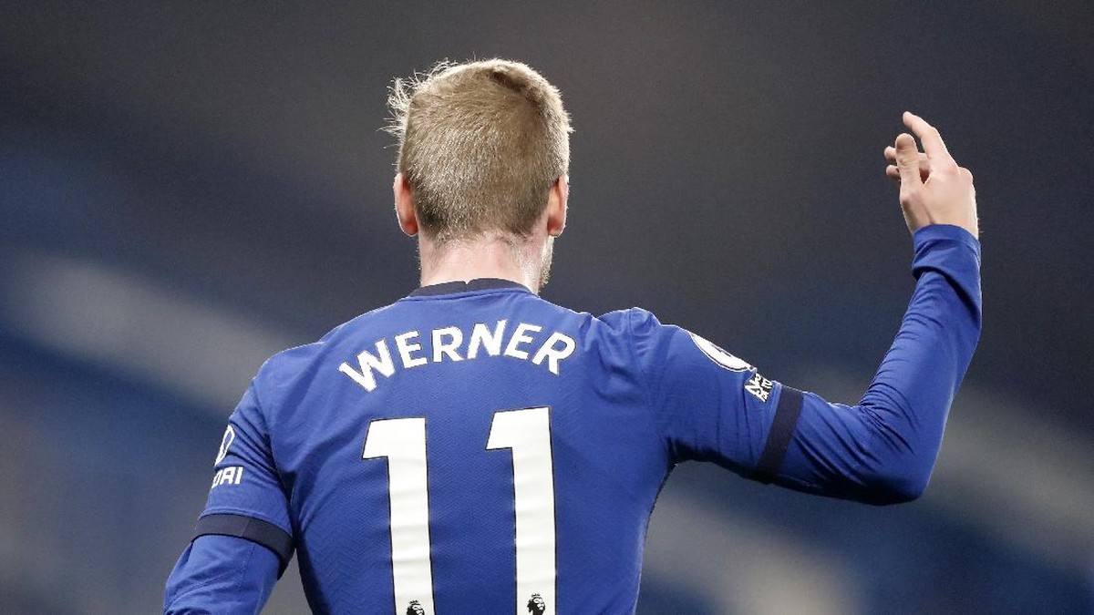 Timo Werner kembali mencetak gol untuk Chelsea. (Foto: AP/Frank Augstein)