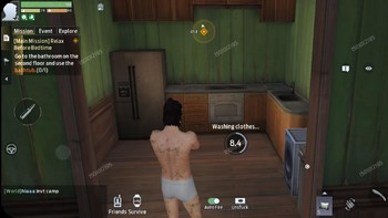 Aktivitas kecil namun penting lainnya yaitu dapat mencuci baju. Selain itu kita dapat membangun rumah sendiri juga. Foto: Screenshot Undawn.