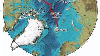Palung Eurasian yang memiliki kedalaman 5.450 meter dan panjang 350 kilometer ini merupakan titik terdalam di Samudra Arktik. (Foto: Marine Insight)