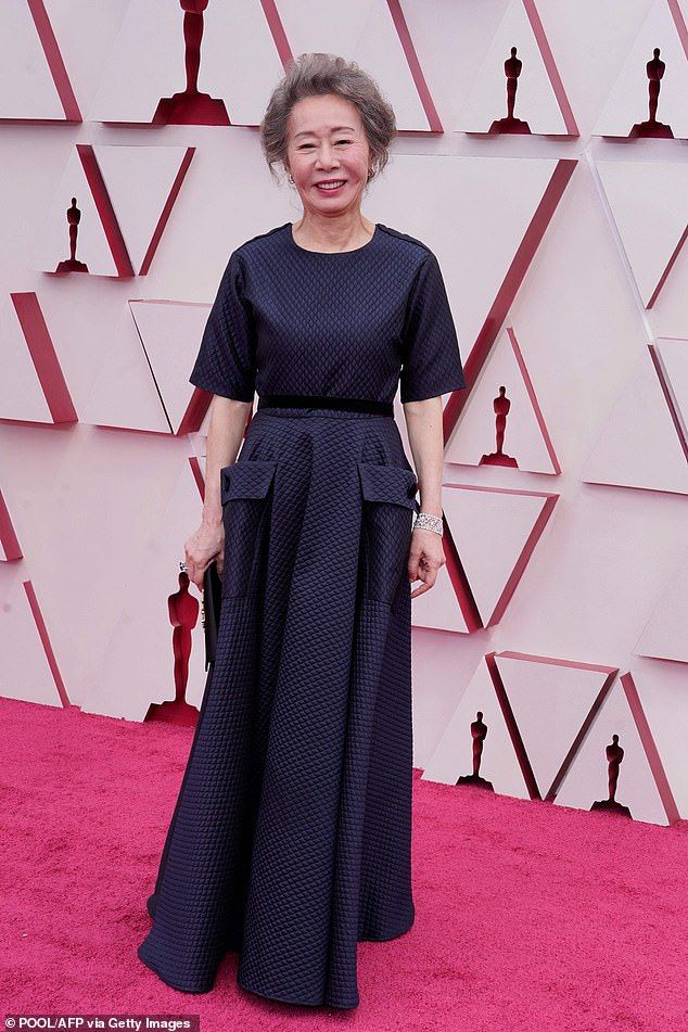 Pemain Minari di Oscar Yuh-Jung Youn, winner of the award for best actress in a supporting role for