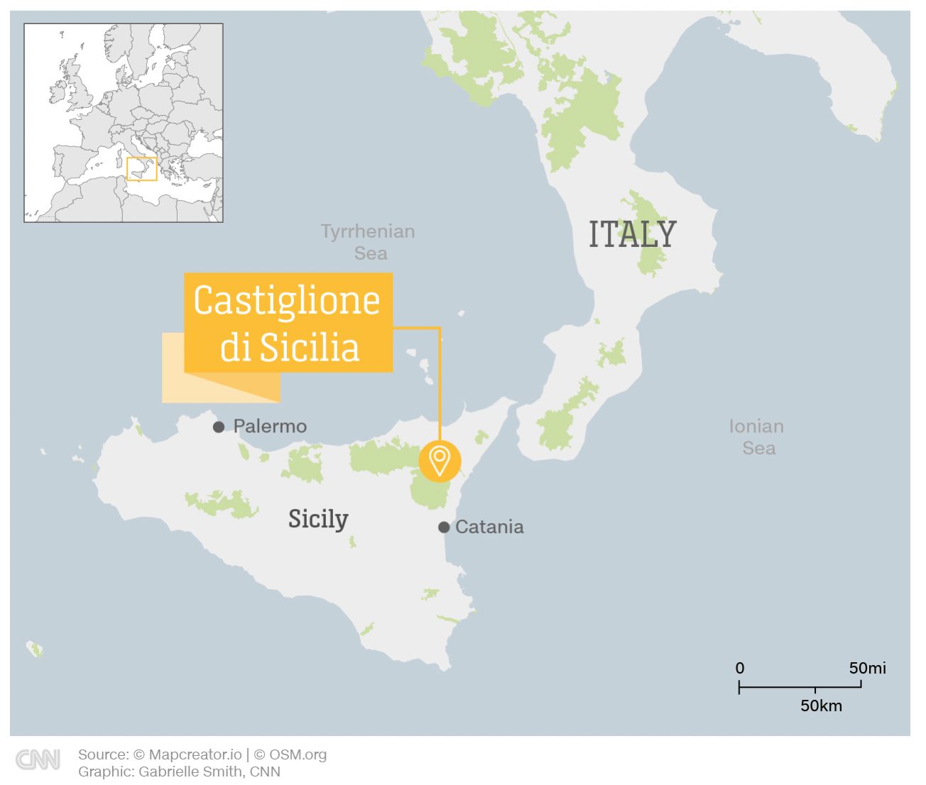 Rumah 1 Euro di Kota Castiglione, Sisilia Italia
