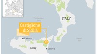 Rumah yang dimaksud ada di Castiglione, Sisilia. Berlokasi di lereng Gunung Etna, dekat Taormina pesisir timur Sisilia.