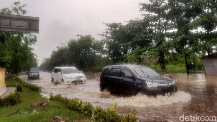 Sejumlah jalan di Pekanbaru, Riau, tergenang (Raja Adil/detikcom)