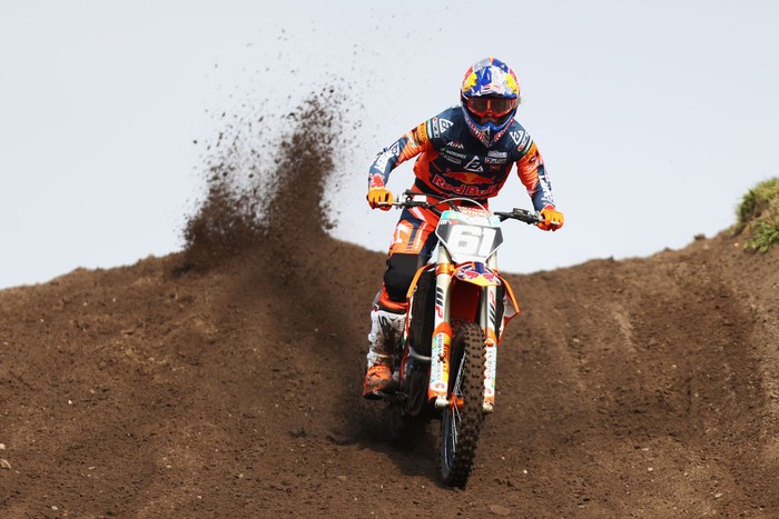 VALKENSWAARD, NETHERLANDS - MARCH 31:  Jorge Prado of Spain on a KTM for Red Bull KTM Factory Racing competes during the MX2 Motocross World Championship on March 31, 2019 in Valkenswaard, Netherlands. (Photo by Dean Mouhtaropoulos/Getty Images)