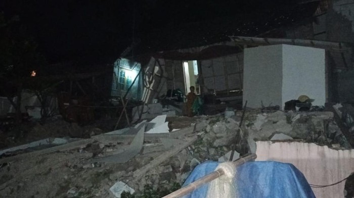 2 rumah di Sukabumi ambruk pasca gempa (Dok BPBD Sukabumi)