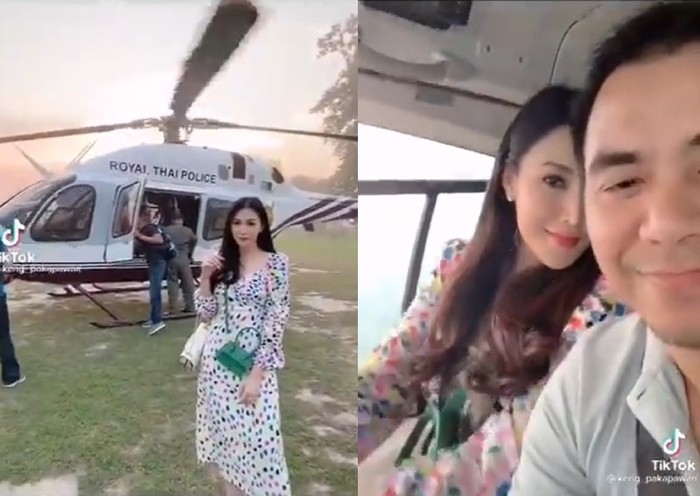 viral tiktok Istri pamer helikopter di TikTok, suami jadi turun pangkat.