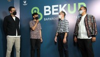 Andi Saptari, Pengurus Inti Coworking ID & Ketua Pelaksana BEKUP 2021 Tahapan Accelerate, Benarivo Putra, Chief Executive Officer Atourin, Adi Prasetyo, Senior VP Digital Innovation Solutions BCA, dan Muhammad Azhar Iskandar Zainal, MBA Koordinator Aplikasi, Direktorat Aplikasi dan Tata Kelola Ekonomi Digital, Deputi Bidang Ekonomi Digital dan Produk Kreatif, Kemenparekraf saat Baparekraf for Startup (BEKUP) 2021.