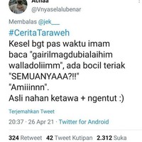 Tingkah bocil emang nggak bisa diprediksi ya. Ada-ada aja emang bikin gemas. Foto: Twitter/@Vnyaselalubenar