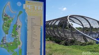 Jembatan spiral ini sangat cantik saat malam tiba.