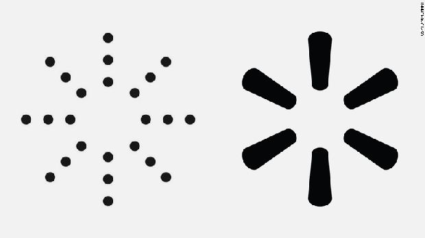 Perbandingan logo Yeezy dan Walmart.