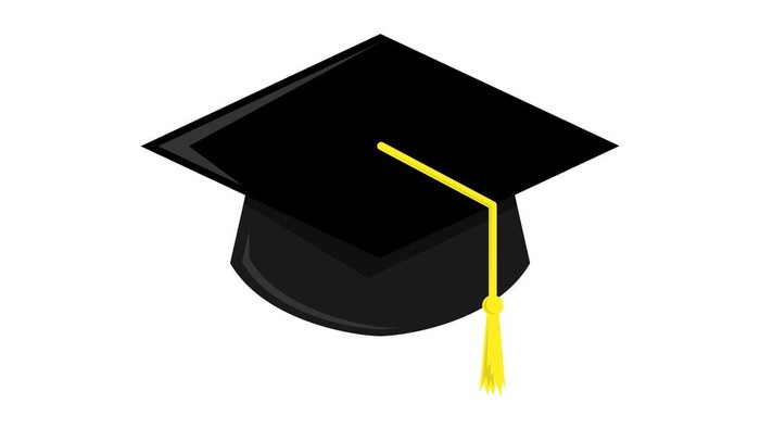 abstract graduation hat vector illustration, perfect for education, flat color style