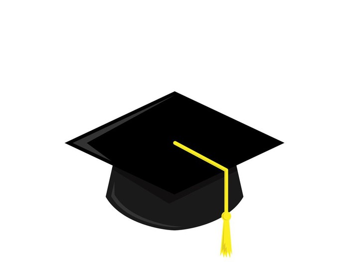 abstract graduation hat vector illustration, perfect for education, flat color style