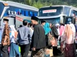 Hindari Larangan, Ribuan Santri Ponpes di Tasikmalaya Mudik