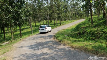 Kondisi jalan ke Bukit Algoritma tidak sepenuhnya mulus kondisinya. Foto: Agung Pambudhy