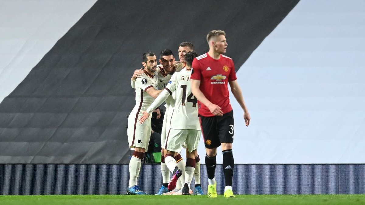 Babak pertama laga Man United vs Roma di Liga Europa. (Foto: Getty Images/Michael Regan)