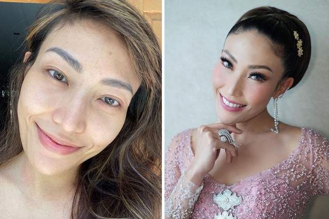5. Ayu DewiPresenter Ayu Dewi juga tidak luput dari softlens dalam banyak kesempatan. Tak hanya warna-warna natural seperti cokelat, beberapa kali Ayu juga memilih palet mencolok seperti biru.Foto: Instagram