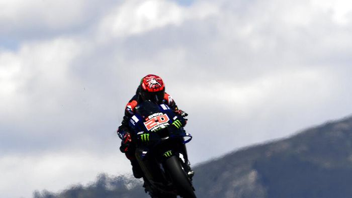 Fabio Quartararo MotoGP rider Fabio Quartararo of France steers his motorcycle during the Portuguese Motorcycle Grand Prix at the Algarve International circuit near Portimao, Portugal, Sunday, April 18, 2021. (AP Photo/Jose Breton)