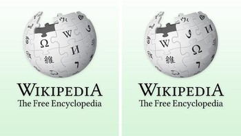 Logo Wikipeda, mana yang benar? Foto: Brightside