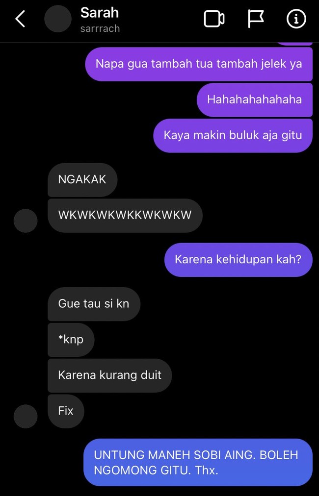 Untung aja teman jadi masih dimaafin nih. Padahal kalau makin buluk mungkin itu karena kurang skincare. Benar nggak tuh? Foto: Twitter/@vanianie