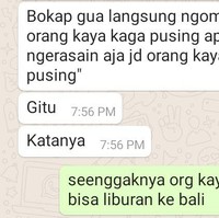 Ya benar juga sih. Walaupun menjadi kaya belum tentu bahagia, tapi setidaknya bisa pergi liburan dan beli barang-barang bermerek yang disukai ya.. Foto: Twitter/@enamromawi