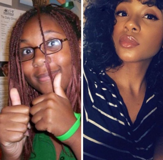 Dalam 10 tahun wanita ini berubah drastis. Usia 14 ke 23, merupakan dekade yang aneh buatku, tulis akun Reddit @cocoamilky. Foto: Instagram, Reddit