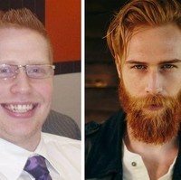 Pengguna Instagram dengan akun @gwilymcpugh ini berubah dari pria kantoran berkacamata jadi bak seorang model dengan diet dan menumbuhkan kumis serta jenggot. Gaya rambutnya pun berubah. Seperti orang berbeda, ya? Foto: Instagram, Reddit