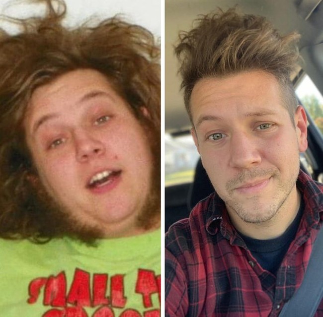 Foto kiri adalah penampilannya di usia 20-an dan kanan di pertengahan usia 30-an. Sangat jauh berbeda. Foto: Instagram, Reddit