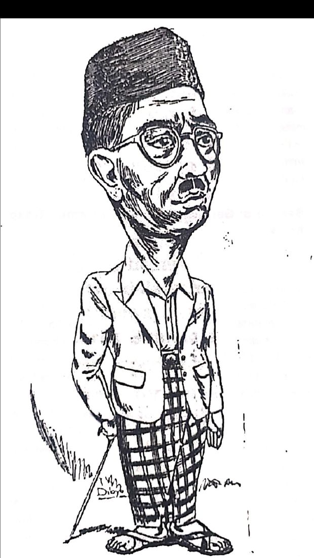Karikatur Ki Sarmidi Mangunsarkoro dalam buku Apa dan Siapa