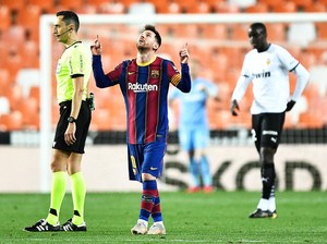 Valencia Vs Barcelona: Messi Dua Gol, Barca Menang 3-2