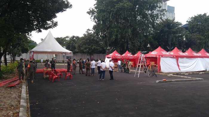 Lokasi kerumunan konser musik di Cibis Park, Pasar Minggu, Jaksel (Foto: Adhyasta/detikcom)