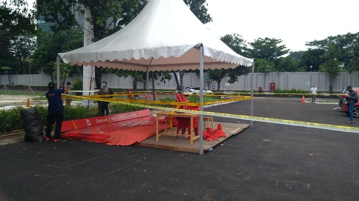 Lokasi Konser Musik di Cibis Park Jaksel Digaris Polisi (Foto: Adhyasta/detikcom)