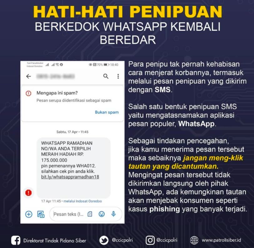 Dapatkan pesan ini dari WhatsApp, jangan klik atau rampas!